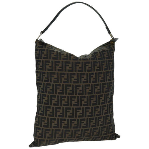 FENDI Zucca Canvas Tote Bag Black Brown76010