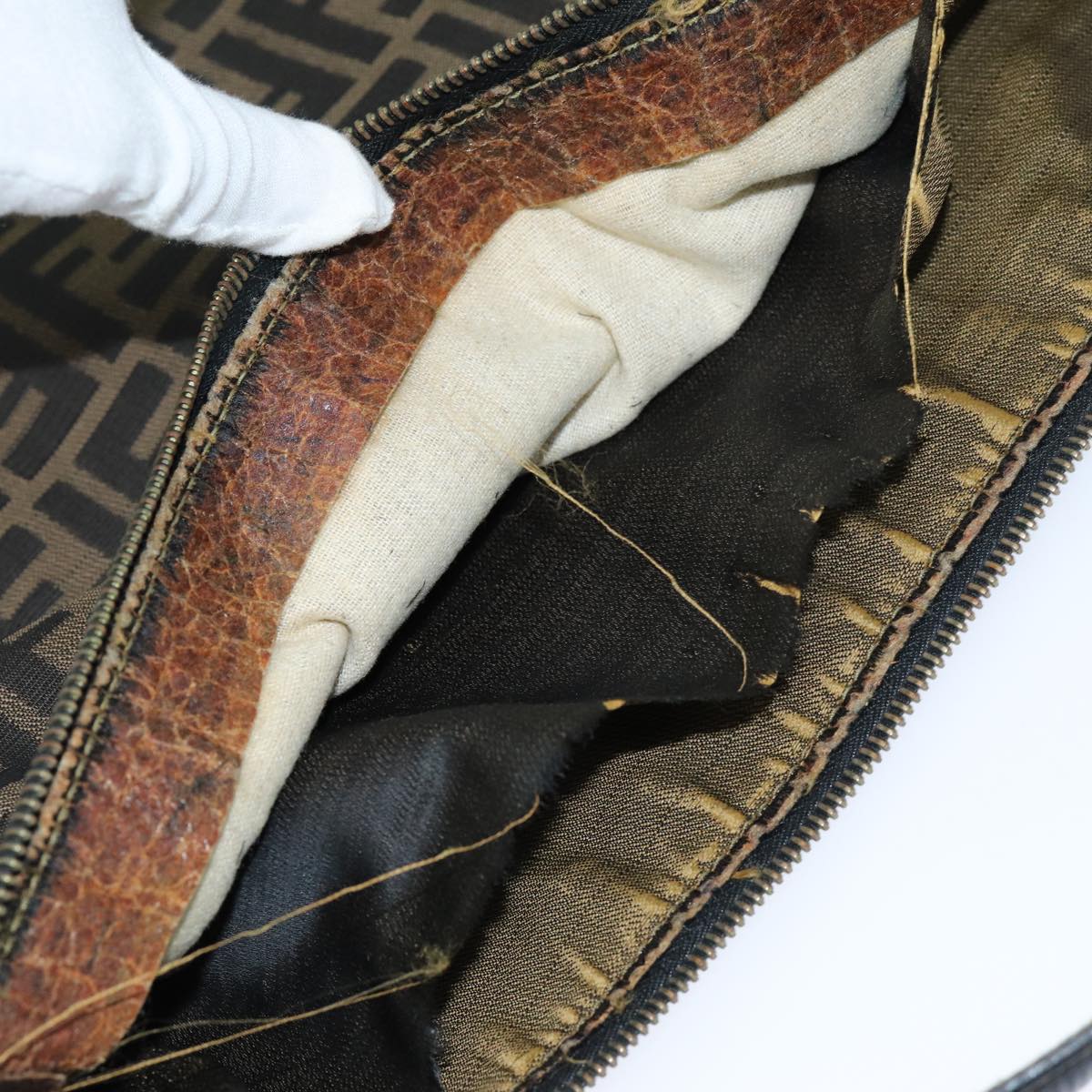 FENDI Zucca Canvas Tote Bag Black Brown76010