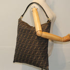 FENDI Zucca Canvas Tote Bag Black Brown76010