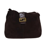 FENDI Mamma Baguette Shoulder Bag Suede Brown76015