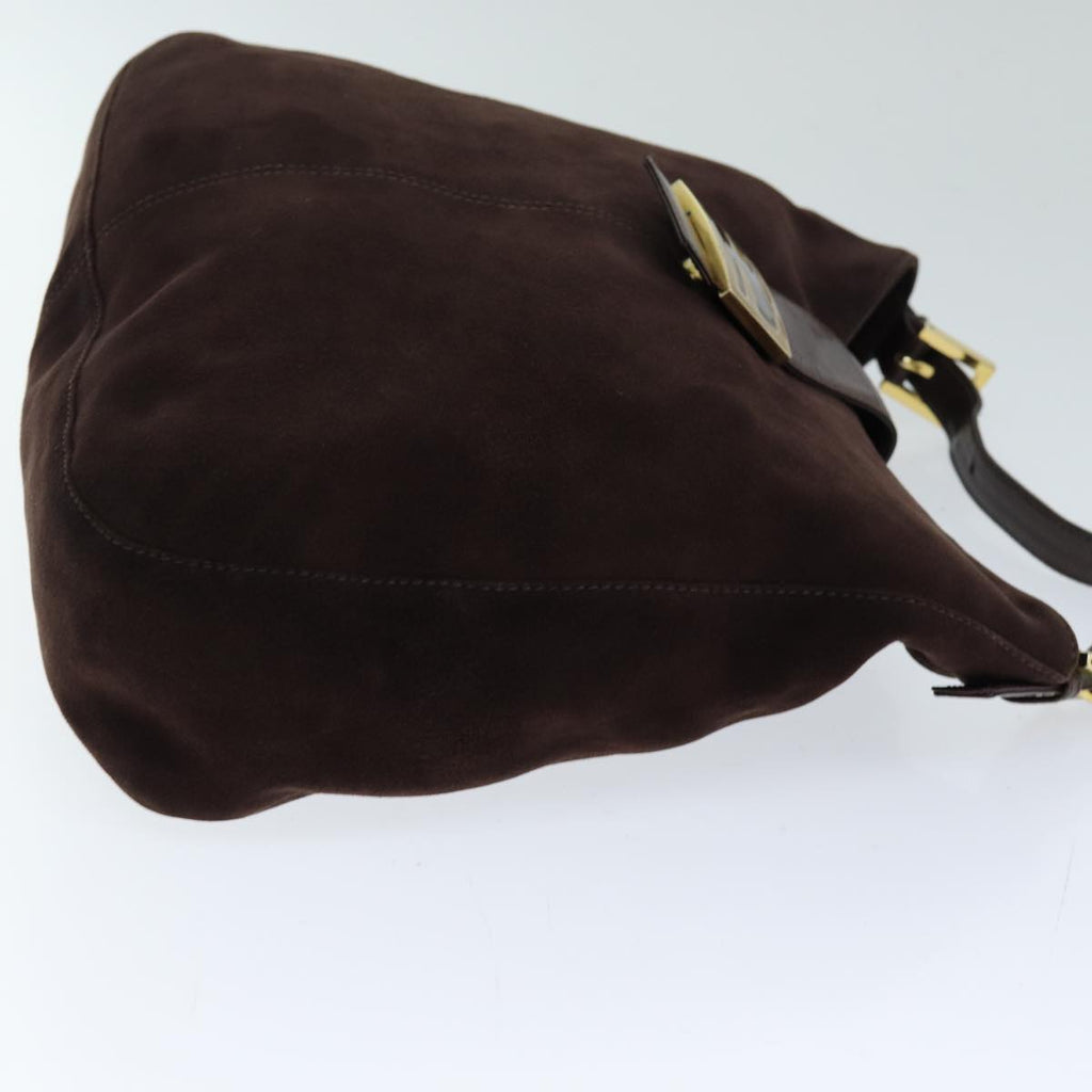 FENDI Mamma Baguette Shoulder Bag Suede Brown76015