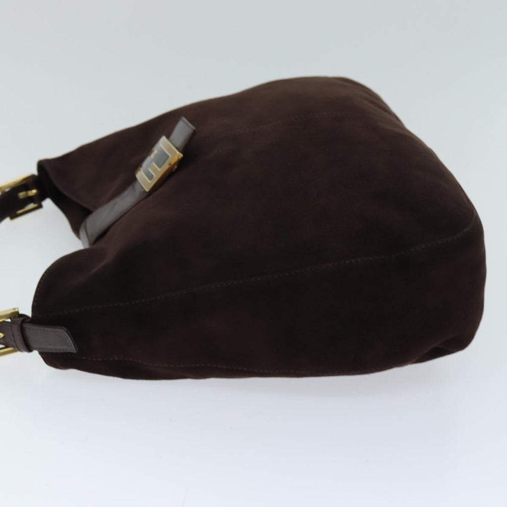 FENDI Mamma Baguette Shoulder Bag Suede Brown76015