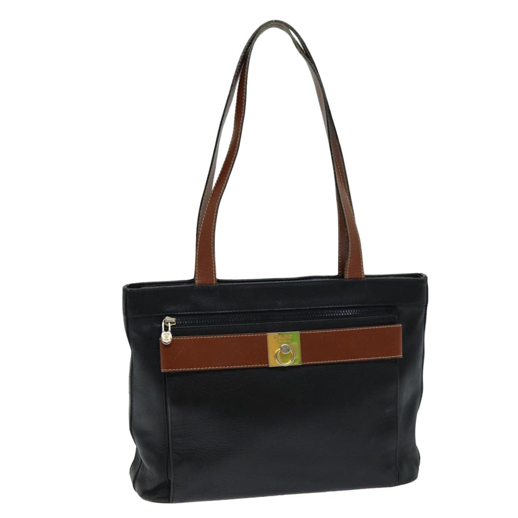 CELINE Tote Bag Leather Black  76016