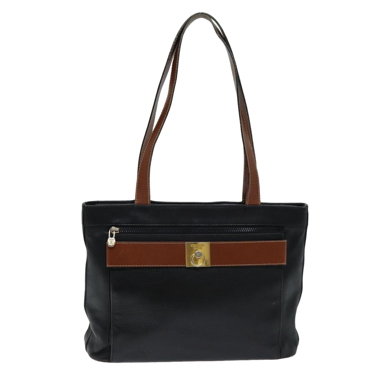CELINE Tote Bag Leather Black  76016
