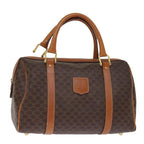 CELINE Macadam Canvas Boston Bag PVC Leather Brown  76018
