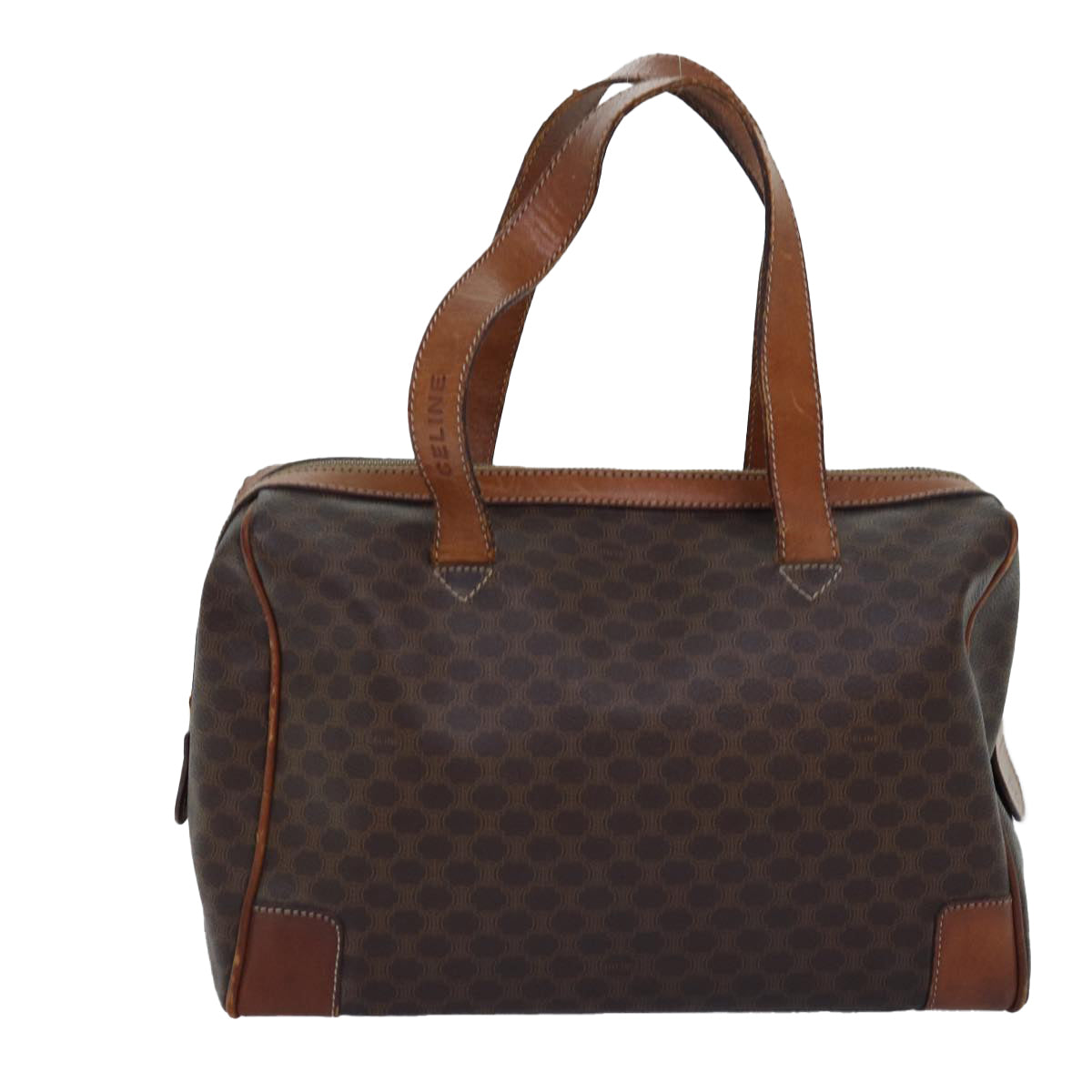 CELINE Macadam Canvas Hand Bag PVC Brown Auth 76019