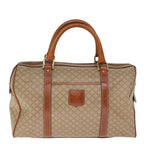 CELINE Macadam Canvas Boston Bag Beige Auth 76020