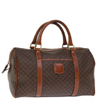 CELINE Macadam Canvas Boston Bag PVC Leather Brown  76021