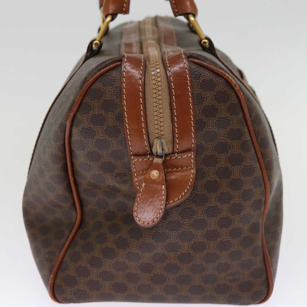 CELINE Macadam Canvas Boston Bag PVC Leather Brown  76021
