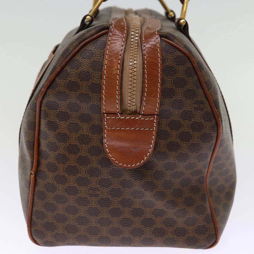 CELINE Macadam Canvas Boston Bag PVC Leather Brown  76021