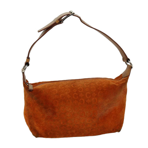 CELINE C Macadam Canvas Shoulder Bag Orange Auth 76078