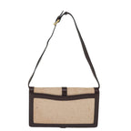 CELINE Shoulder Bag Canvas Leather Beige  76079