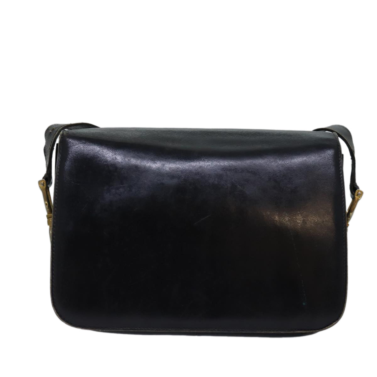 CELINE Shoulder Bag Leather Black  76080