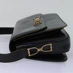 CELINE Shoulder Bag Leather Black  76080