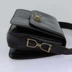 CELINE Shoulder Bag Leather Black  76080
