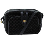 CELINE Macadam Canvas Shoulder Bag Black  76081