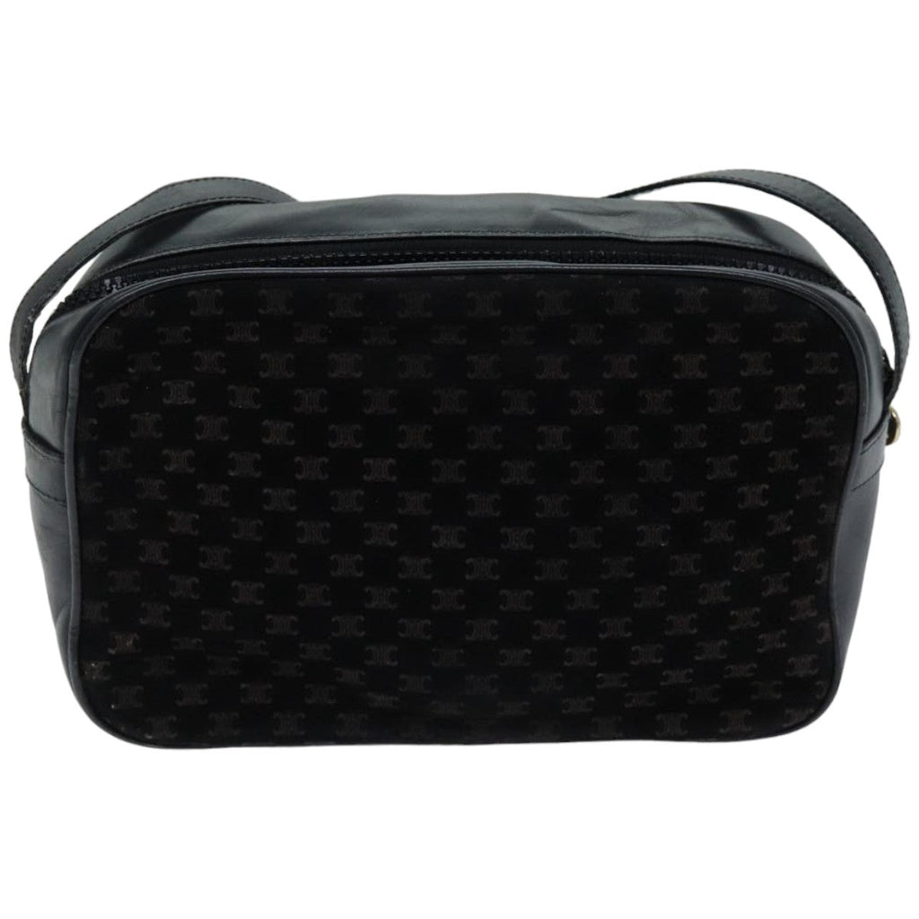 CELINE Macadam Canvas Shoulder Bag Black  76081
