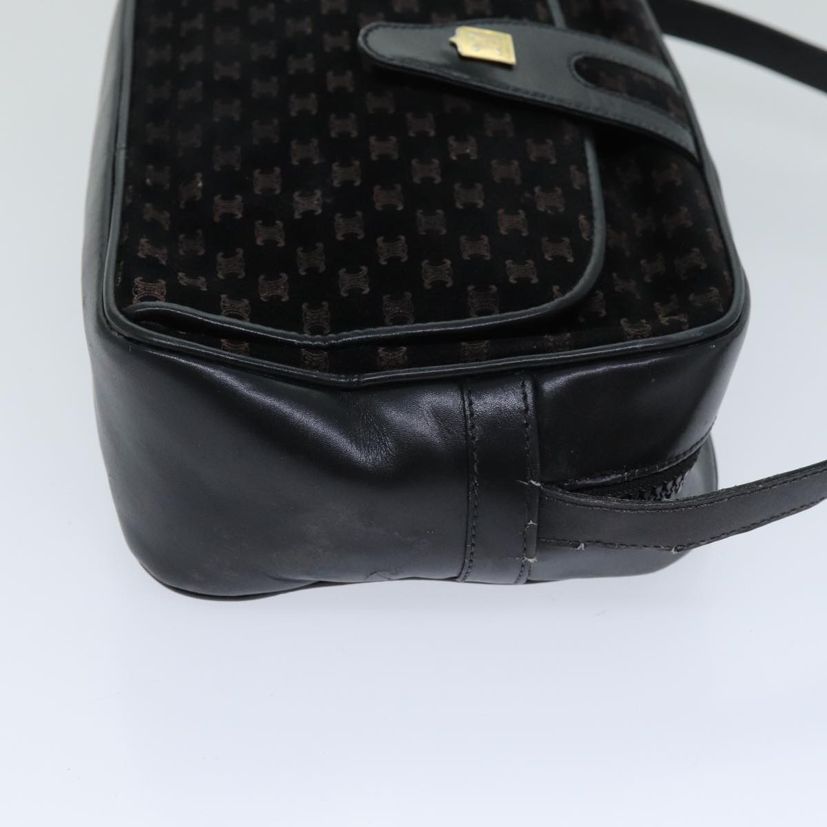 CELINE Macadam Canvas Shoulder Bag Black  76081