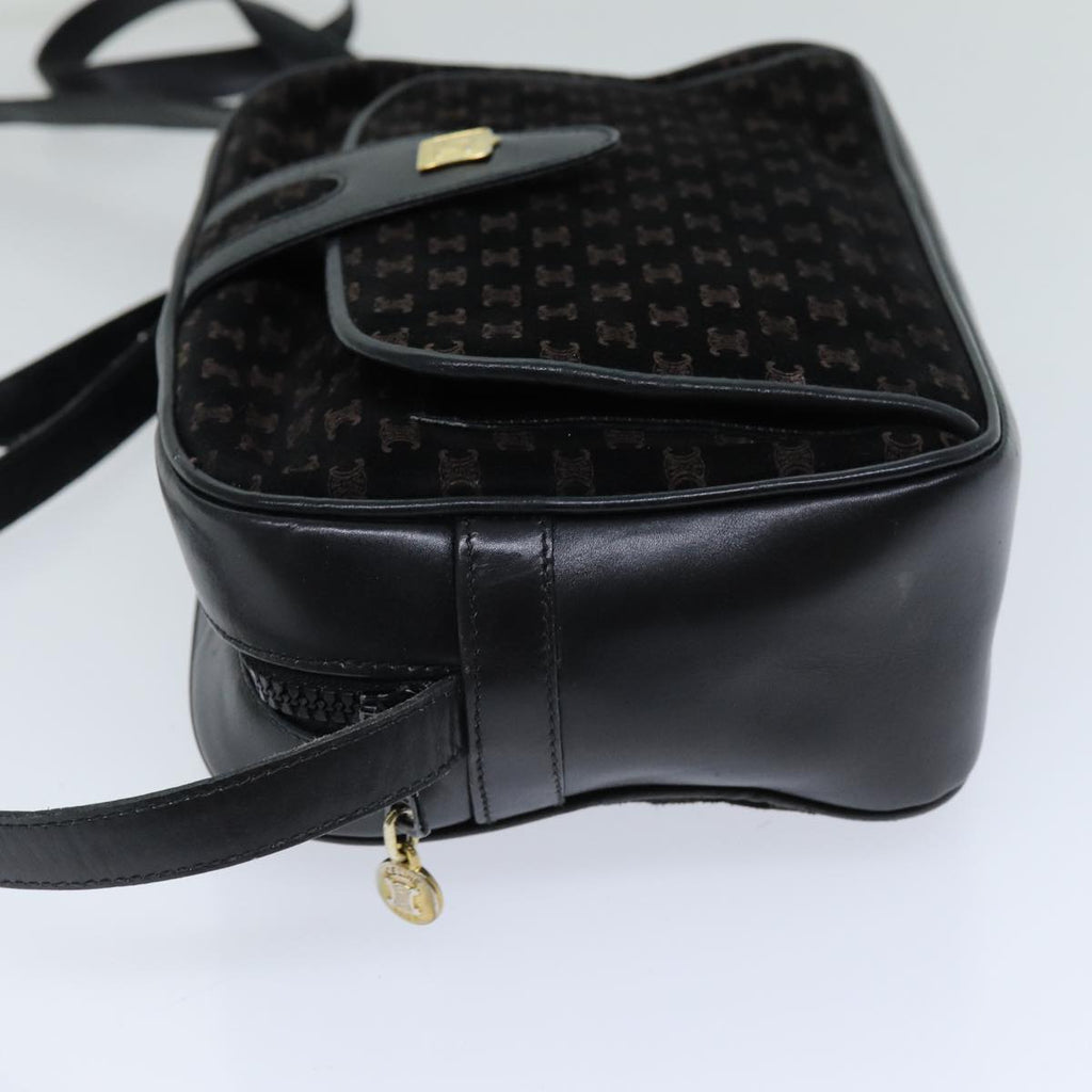 CELINE Macadam Canvas Shoulder Bag Black  76081