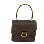 CELINE Macadam Canvas Hand Bag PVC Brown Auth 76087
