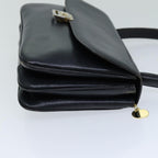 CELINE Hand Bag Leather Navy  76089