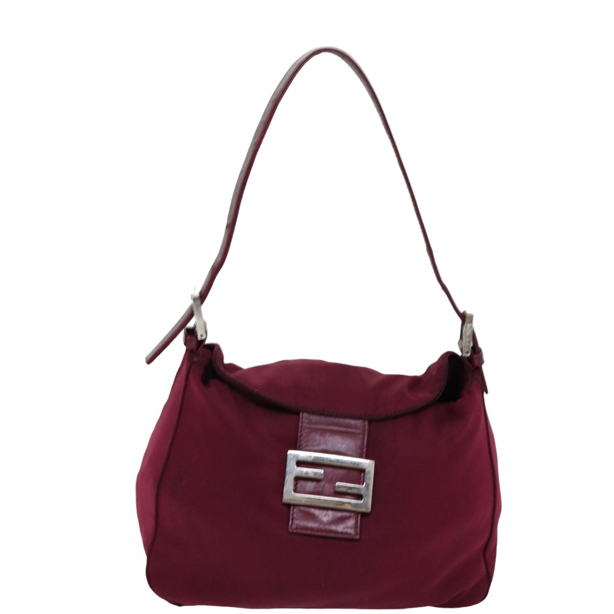 FENDI Mamma Baguette Shoulder Bag Nylon Bordeaux76102