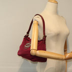 FENDI Mamma Baguette Shoulder Bag Nylon Bordeaux76102
