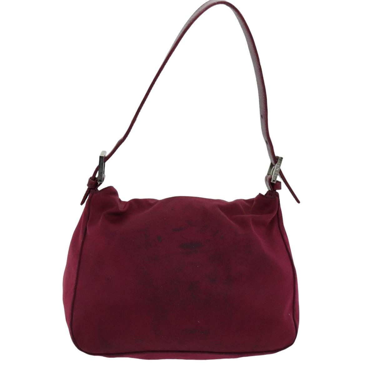 FENDI Mamma Baguette Shoulder Bag Nylon Bordeaux76102
