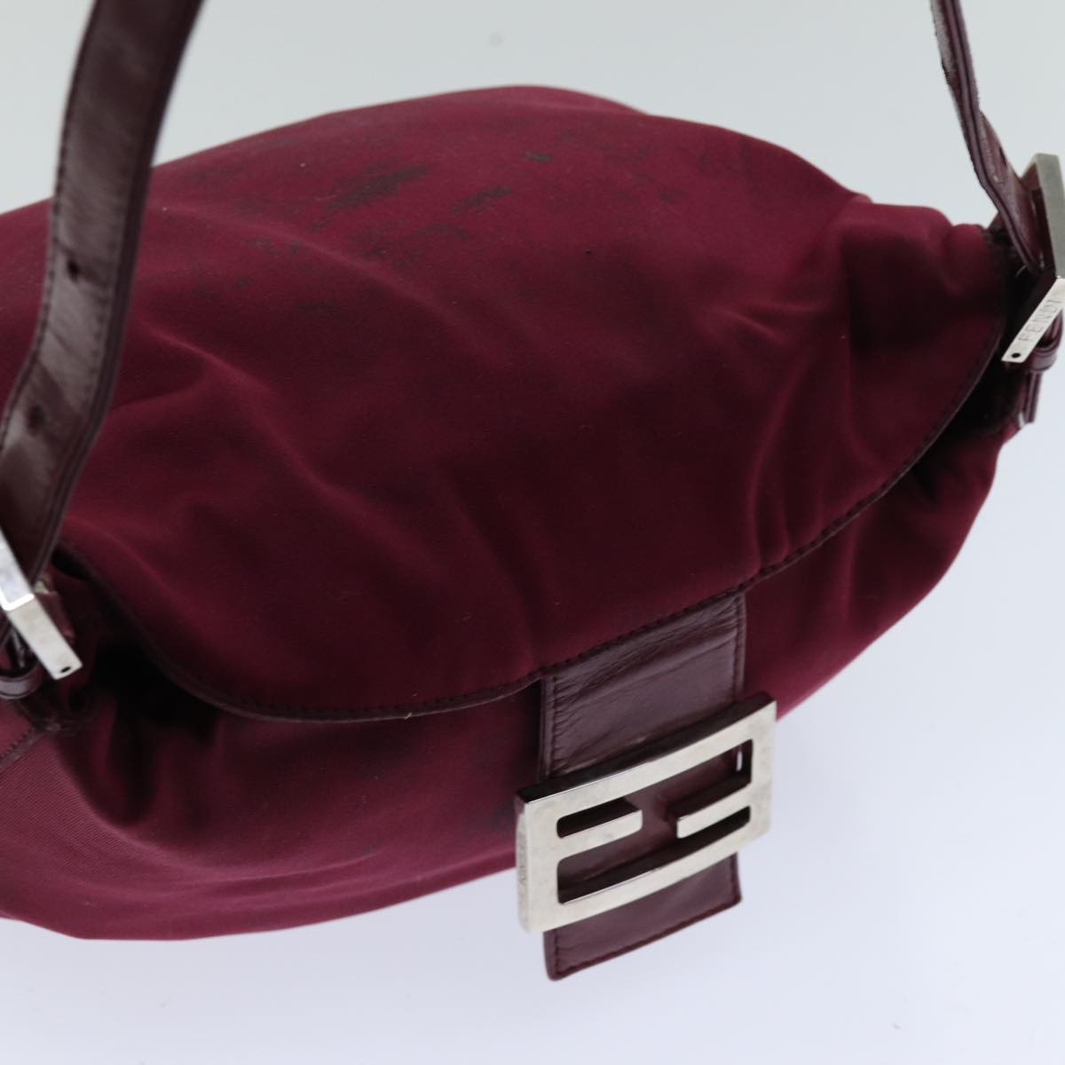 FENDI Mamma Baguette Shoulder Bag Nylon Bordeaux76102