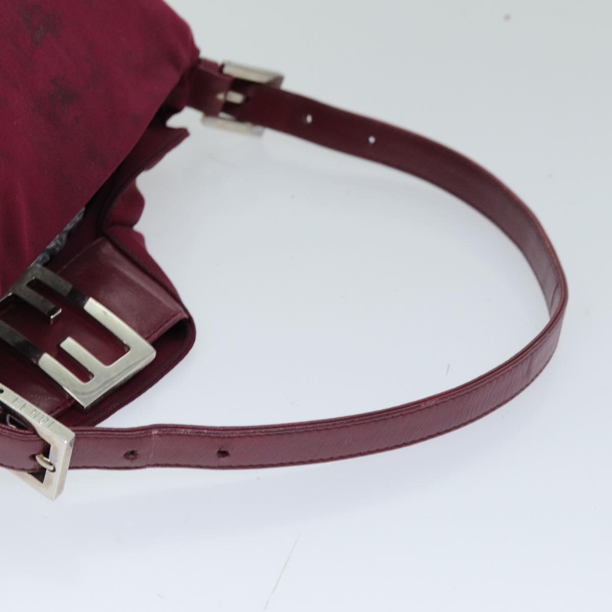 FENDI Mamma Baguette Shoulder Bag Nylon Bordeaux76102