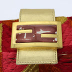 FENDI Mamma Baguette Shoulder Bag Canvas Red76103