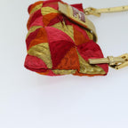 FENDI Mamma Baguette Shoulder Bag Canvas Red76103
