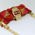 FENDI Mamma Baguette Shoulder Bag Canvas Red76103