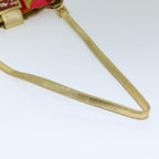 FENDI Mamma Baguette Shoulder Bag Canvas Red76103