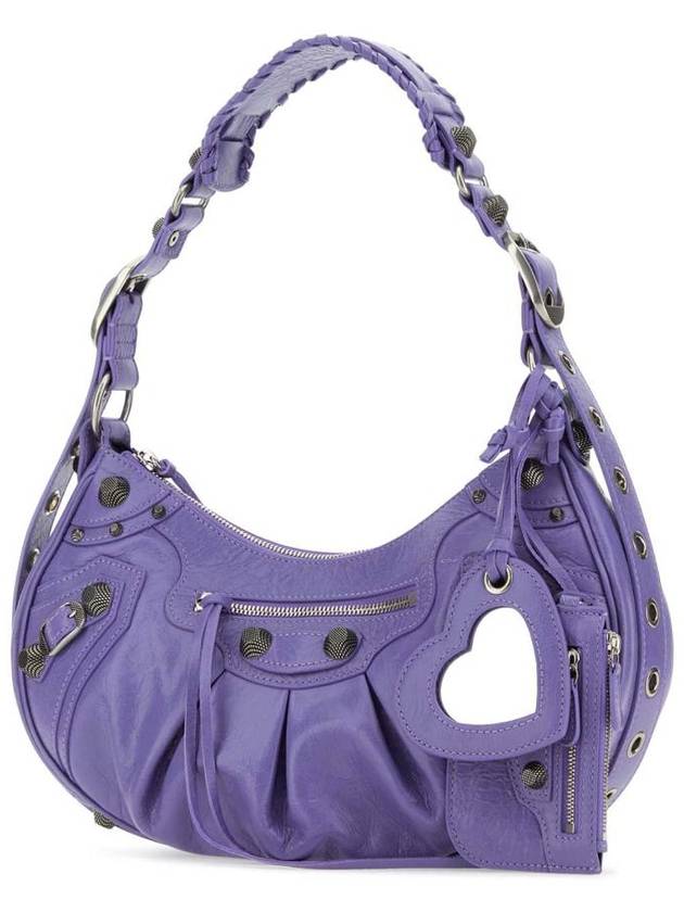 Balenciaga Le Cagole Small Leather Shoulder Bag Purple