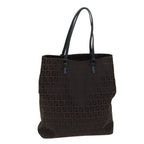 FENDI Zucchino Canvas Tote Bag Brown Black76132