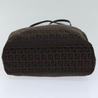 FENDI Zucchino Canvas Tote Bag Brown Black76132