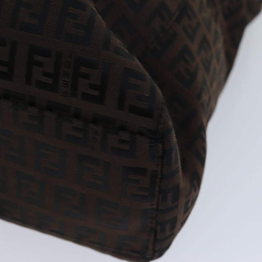 FENDI Zucchino Canvas Tote Bag Brown Black76132
