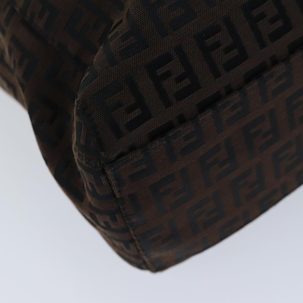 FENDI Zucchino Canvas Tote Bag Brown Black76132