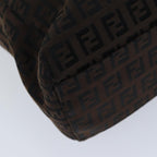 FENDI Zucchino Canvas Tote Bag Brown Black76132