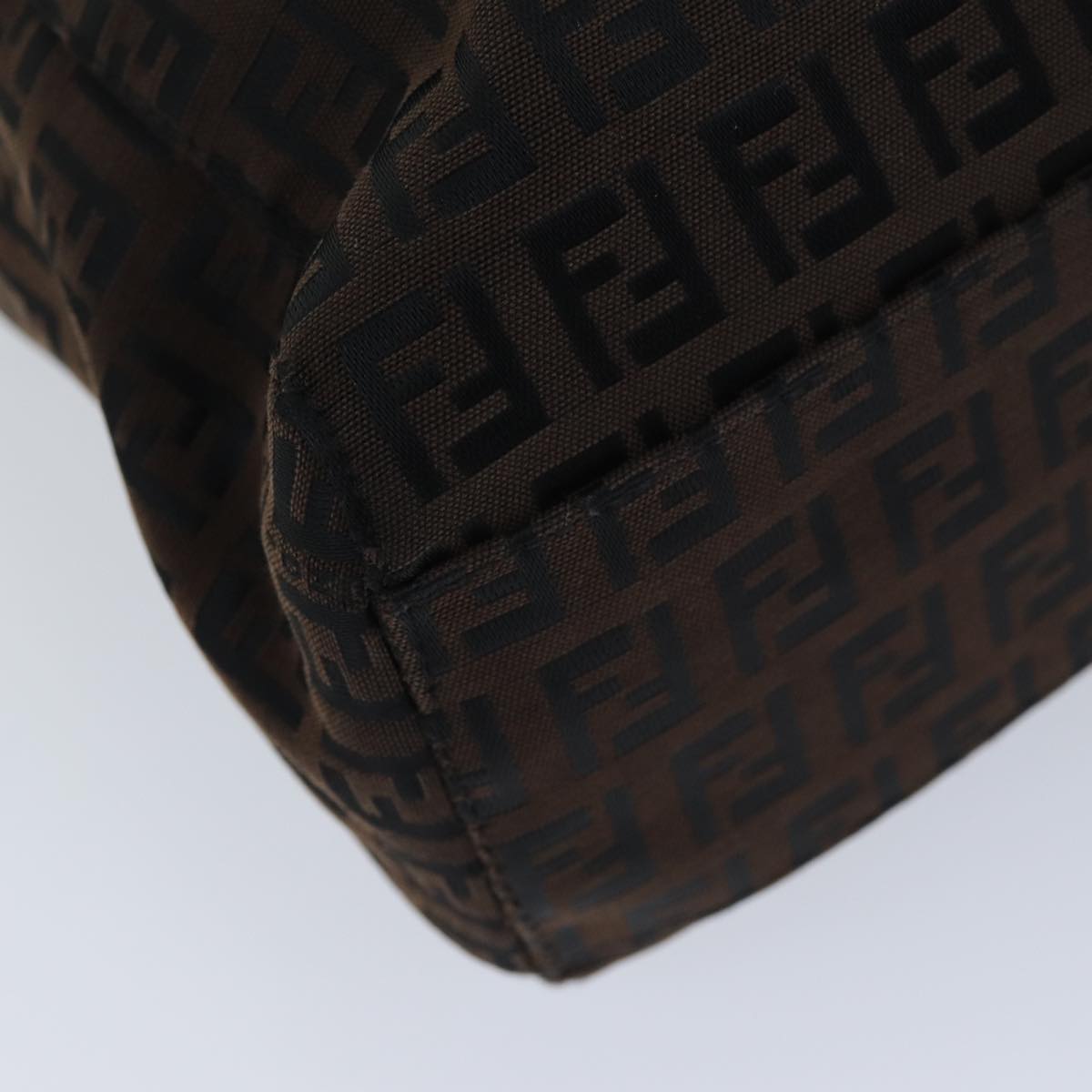 FENDI Zucchino Canvas Tote Bag Brown Black76132