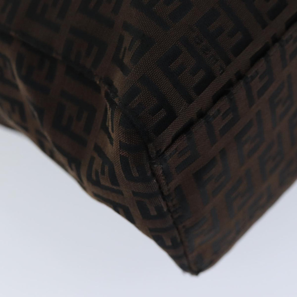 FENDI Zucchino Canvas Tote Bag Brown Black76132