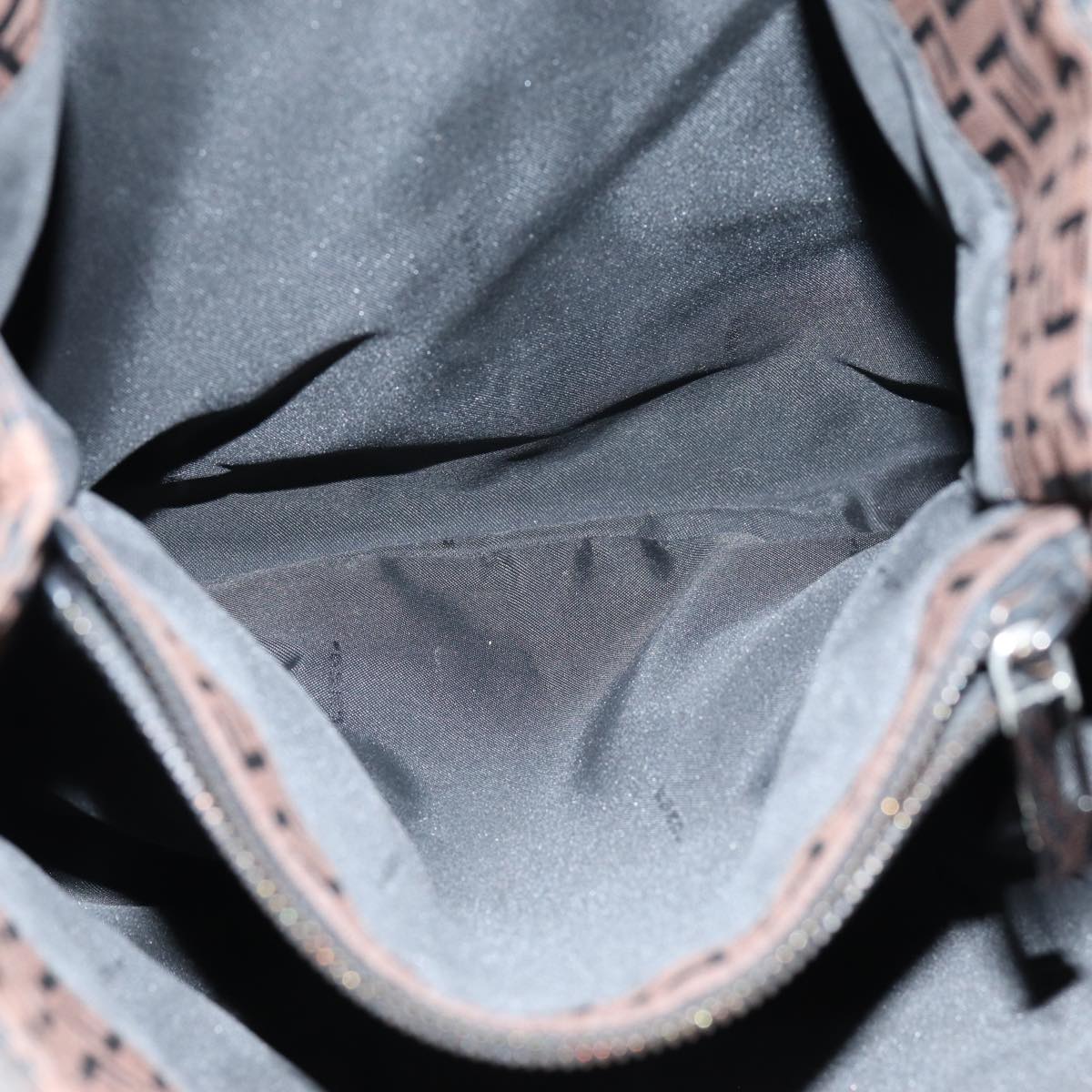 FENDI Zucchino Canvas Tote Bag Brown Black76132