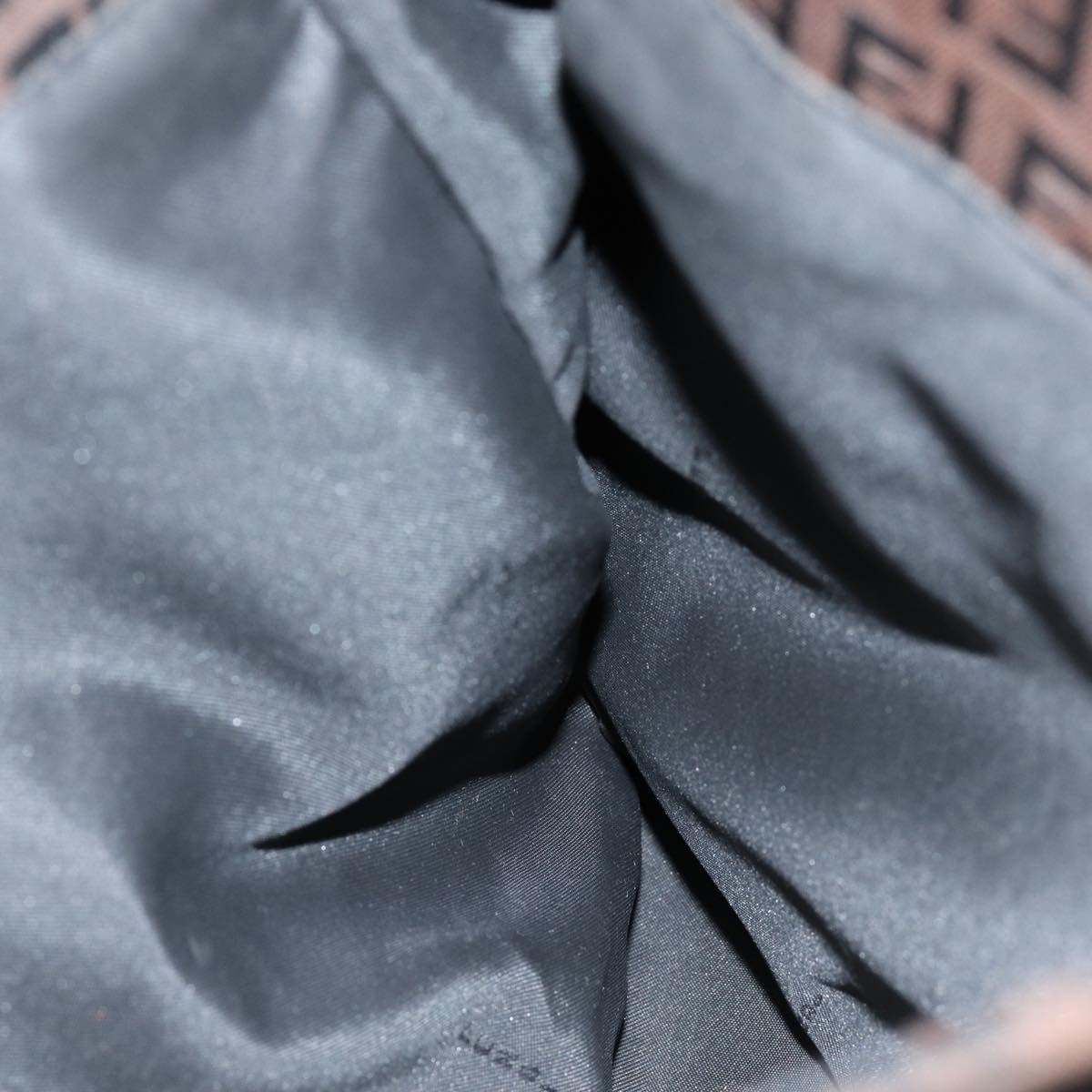 FENDI Zucchino Canvas Tote Bag Brown Black76132