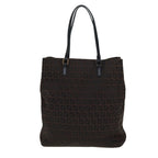 FENDI Zucchino Canvas Tote Bag Brown Black76132