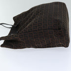FENDI Zucchino Canvas Tote Bag Brown Black76132
