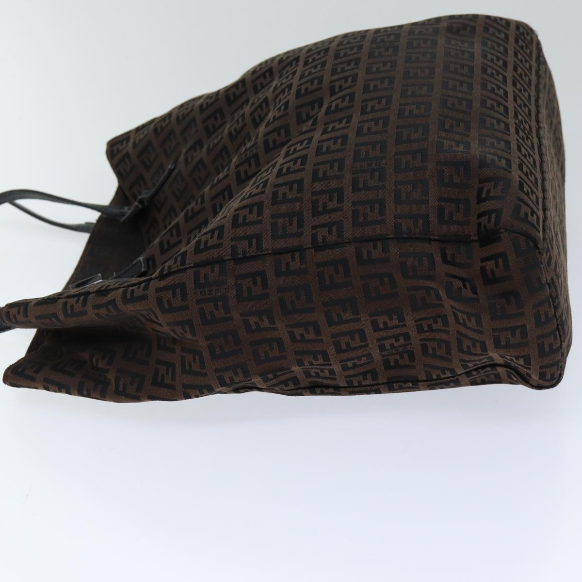FENDI Zucchino Canvas Tote Bag Brown Black76132