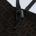 FENDI Zucchino Canvas Tote Bag Brown Black76132