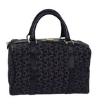 CELINE C Macadam Canvas Boston Bag Navy  76140