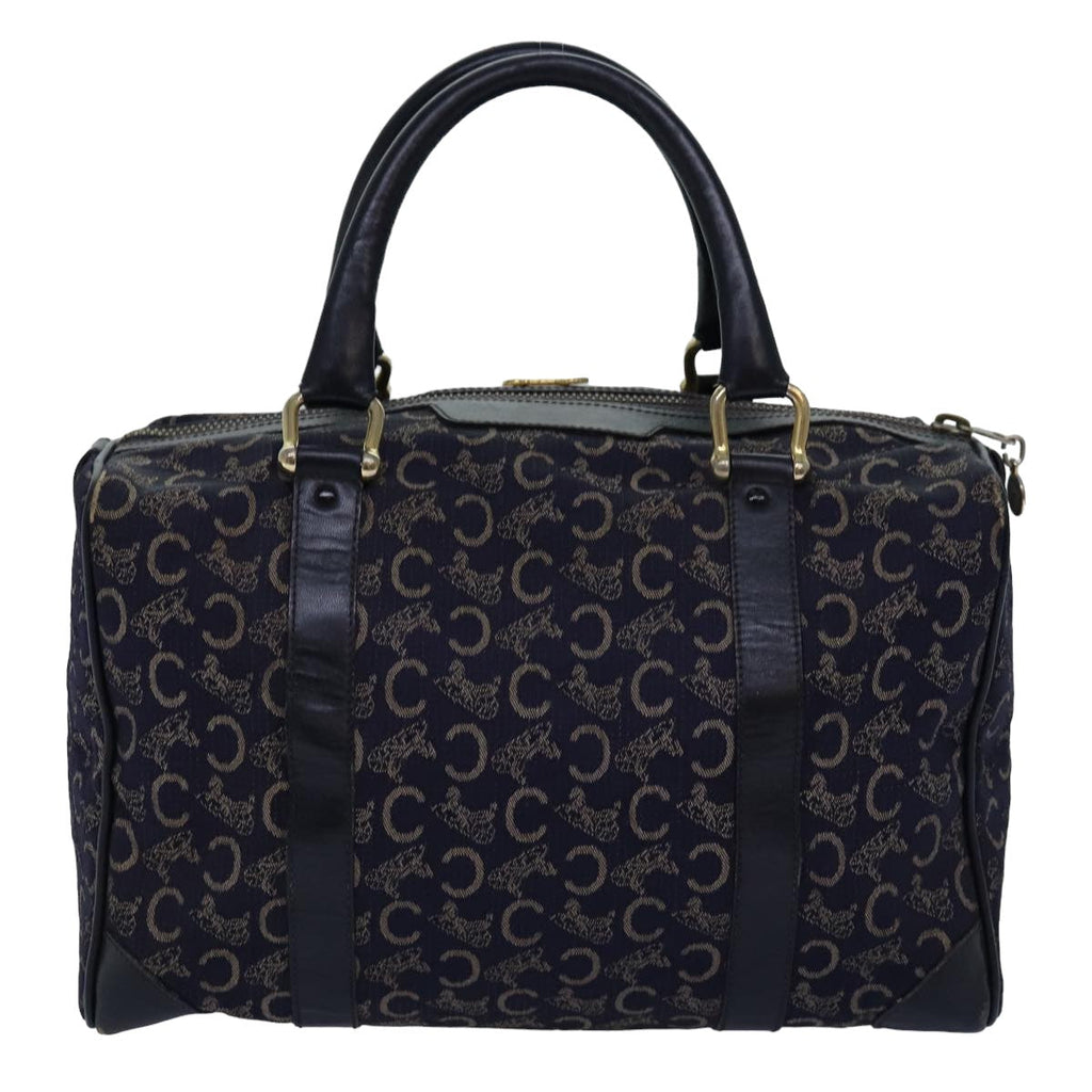 CELINE C Macadam Canvas Boston Bag Navy  76140